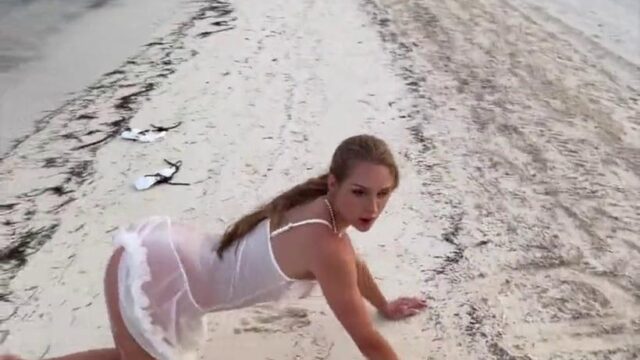 Caroline Zalog Nude Wet Sheer POV Video Leaked